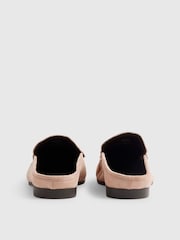 River Island Pink Faux Suede Backless Mule Loafers - Image 5 of 6