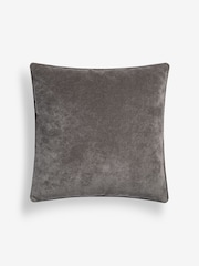 Warm Grey 45 x 45cm Soft Velour Cushion - Image 3 of 4