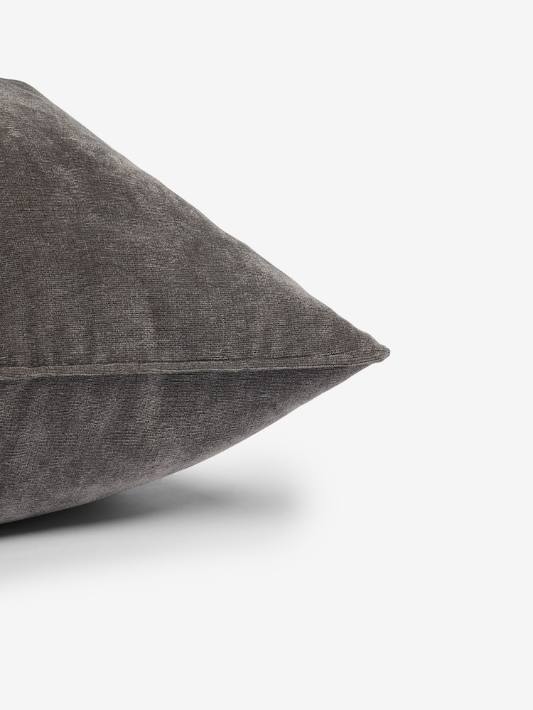 Warm Grey 45 x 45cm Soft Velour Cushion - Image 4 of 4 Warm Grey 45 x 45cm Soft Velour Cushion - Image 4 of 4