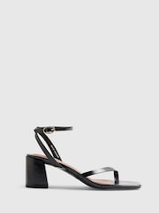 River Island Black Block Heel Toe Thong Sandals - Image 3 of 6