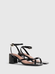 River Island Black Block Heel Toe Thong Sandals - Image 4 of 6
