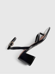 River Island Black Block Heel Toe Thong Sandals - Image 6 of 6