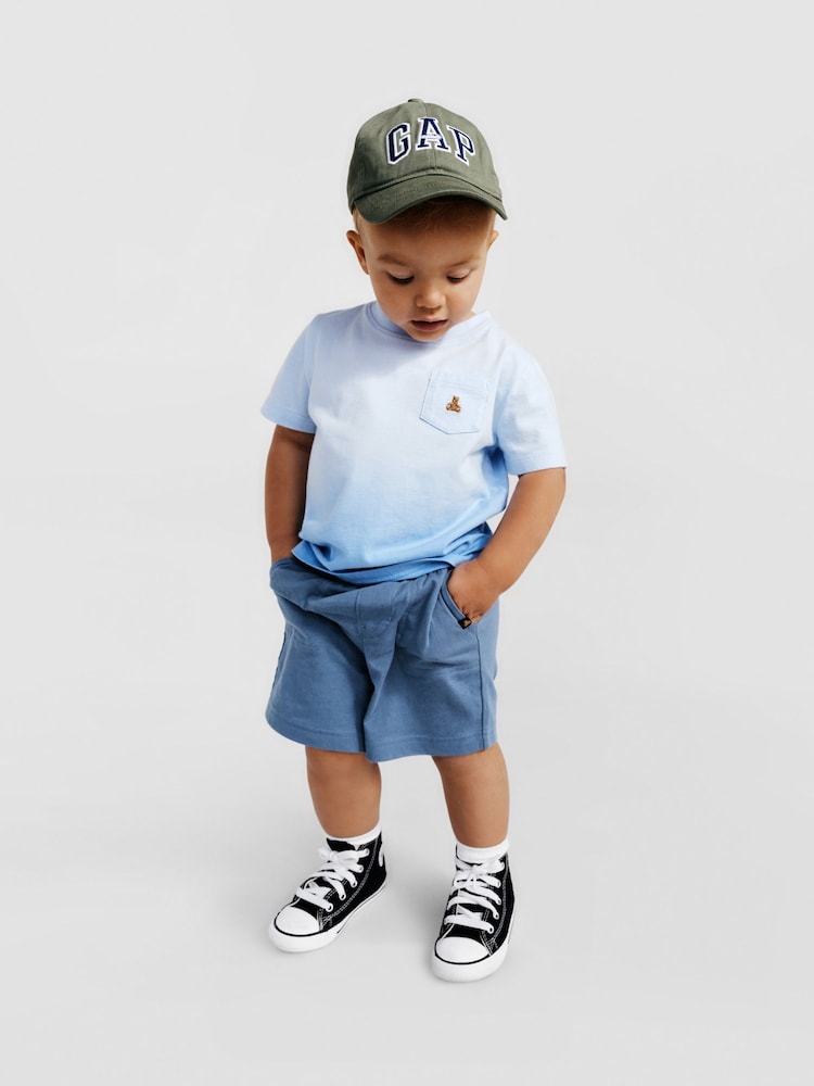 Blau - Gap Kurzärmeliges T-Shirt mit Rundhalsausschnitt (Baby bis 5 Jahre) - Bild 1 von 6