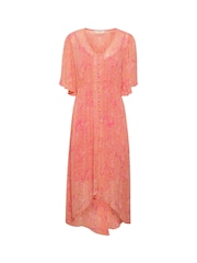 Cream Pink Chery Midi Dress - Image 4 of 5
