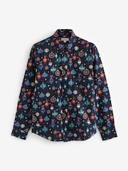 Navy Blue Bauble Christmas Printed Long Sleeve Shirt - Image 6 of 7