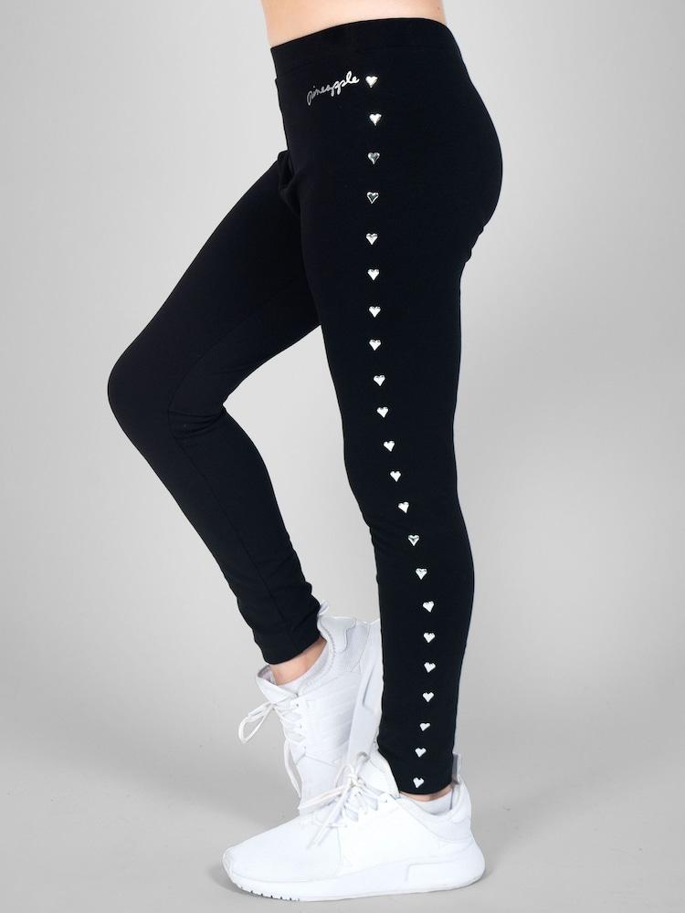 Pineapple Black Heart Stud Leggings - Image 1 of 4 Pineapple Black Heart Stud Leggings - Image 1 of 4