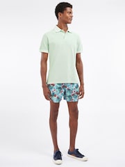 Barbour® Dusty Mint Green Washed 100% Cotton Classic Pique Polo Shirt - Image 3 of 4