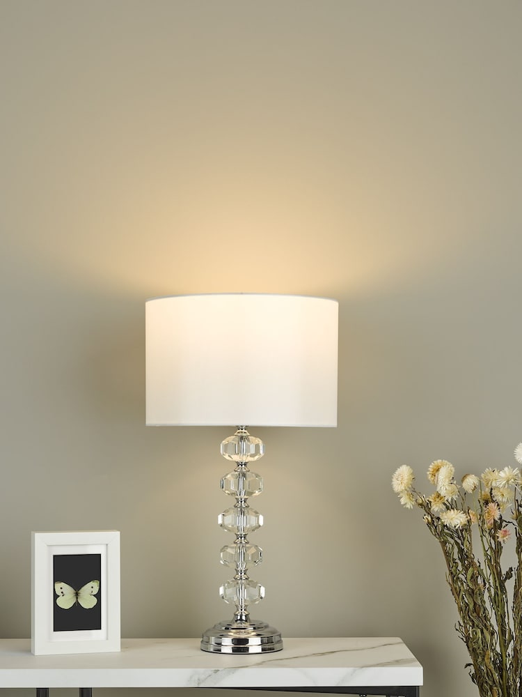 Dar Lighting Silver Oleana Table Lamp - Image 1 of 4