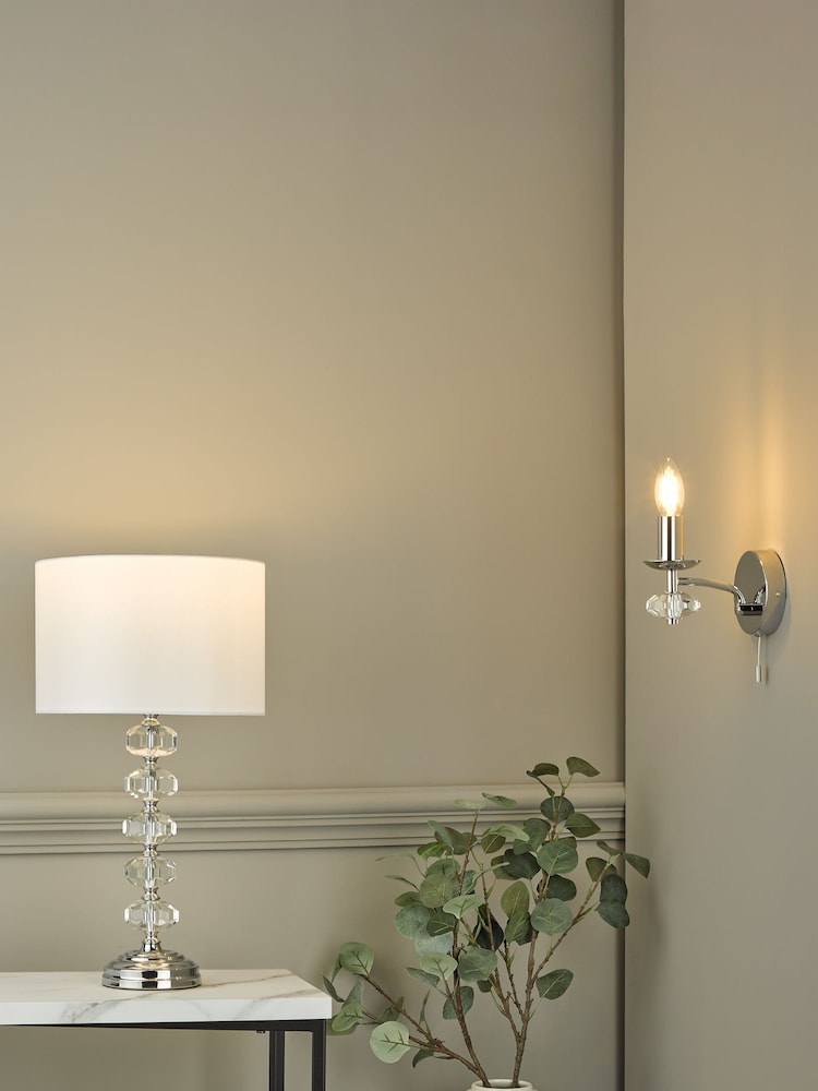 Dar Lighting Silver Oleana Table Lamp - Image 2 of 4