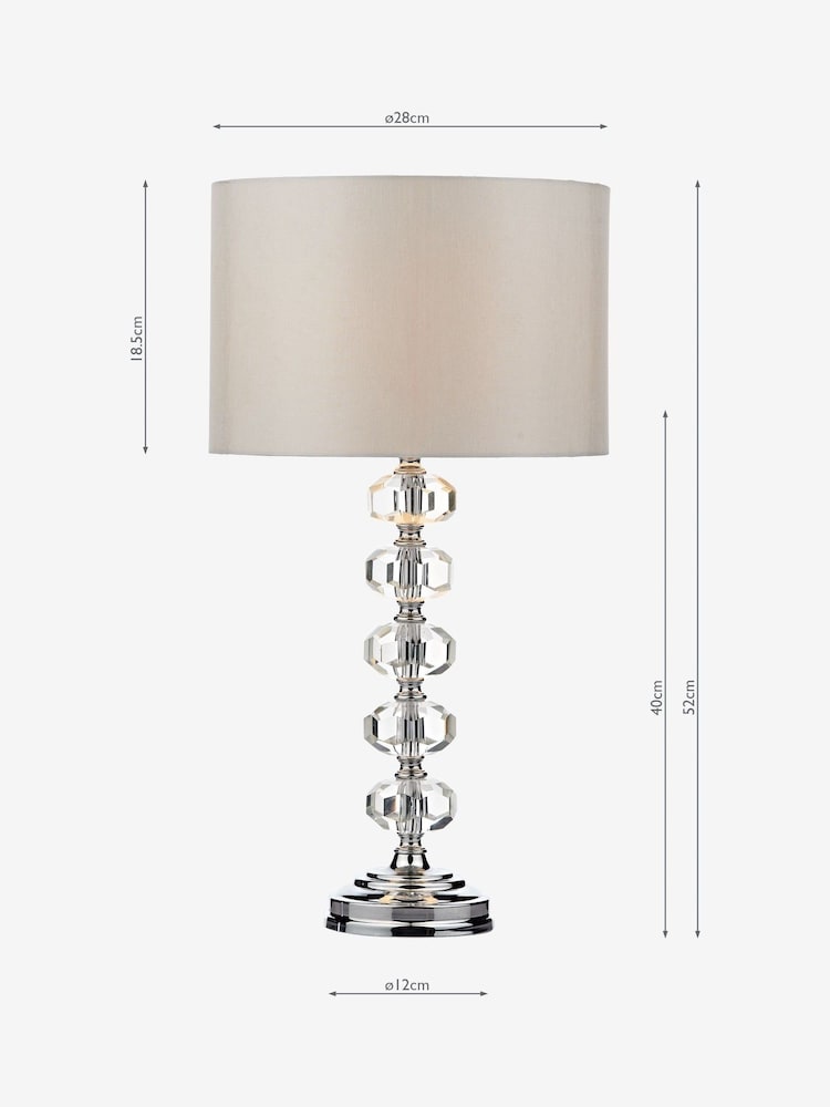 Dar Lighting Silver Oleana Table Lamp - Image 4 of 4