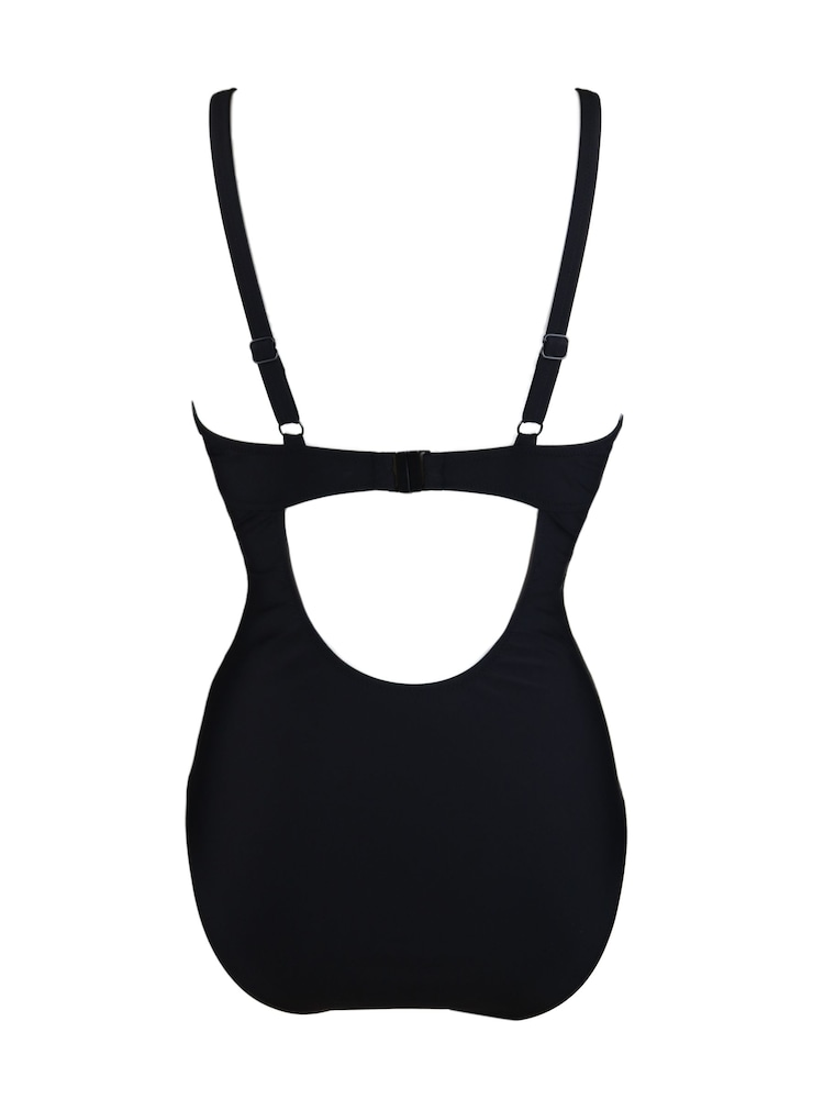 Pour Moi Black Splash Padded Underwired Control Swimsuit - Image 5 of 5
