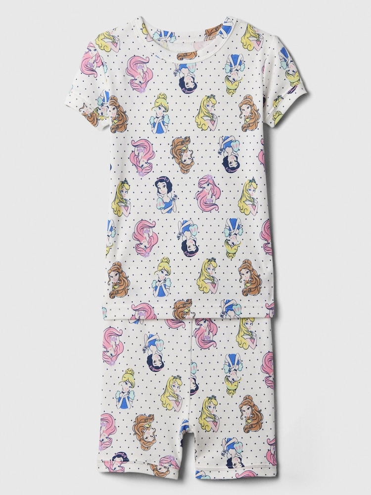Gap White Disney Princess Organic Cotton Short Sleeve Pyjama Set (6-12 months) - Image 1 of 1