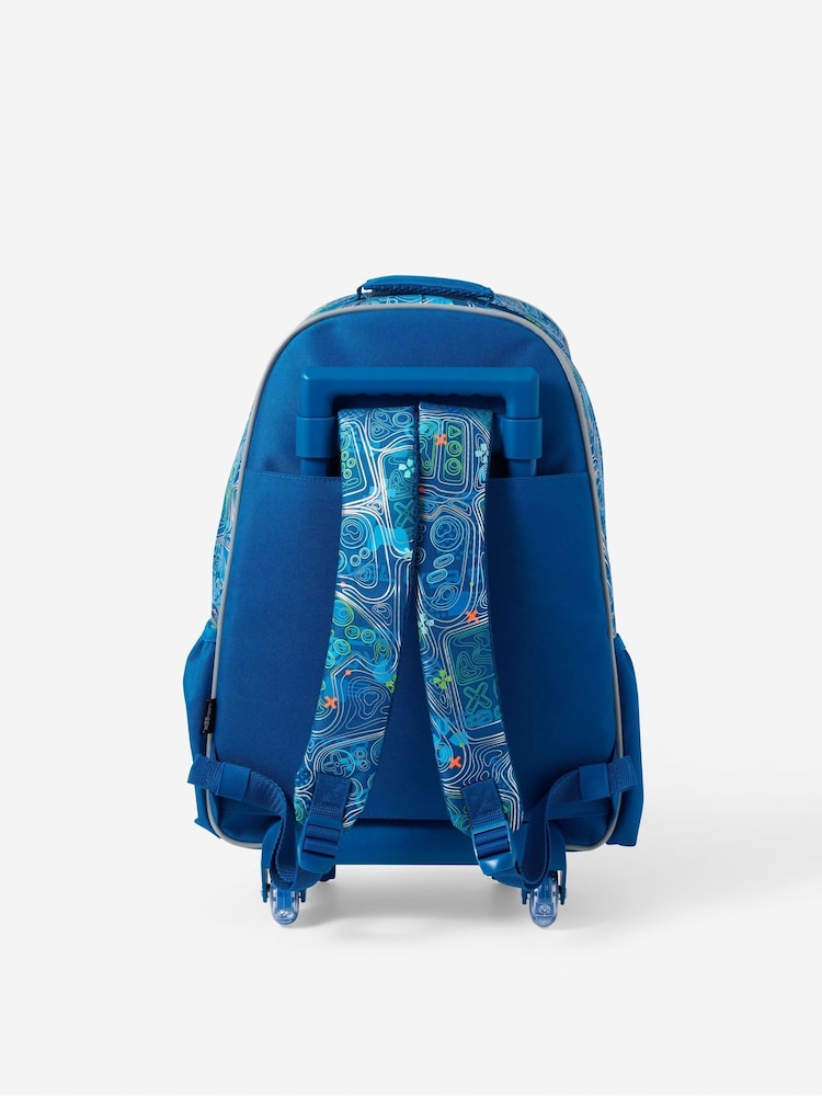 Smiggle Blue Discover Trolley Backpack - Image 3 of 3 Smiggle Blue Discover Trolley Backpack - Image 3 of 3