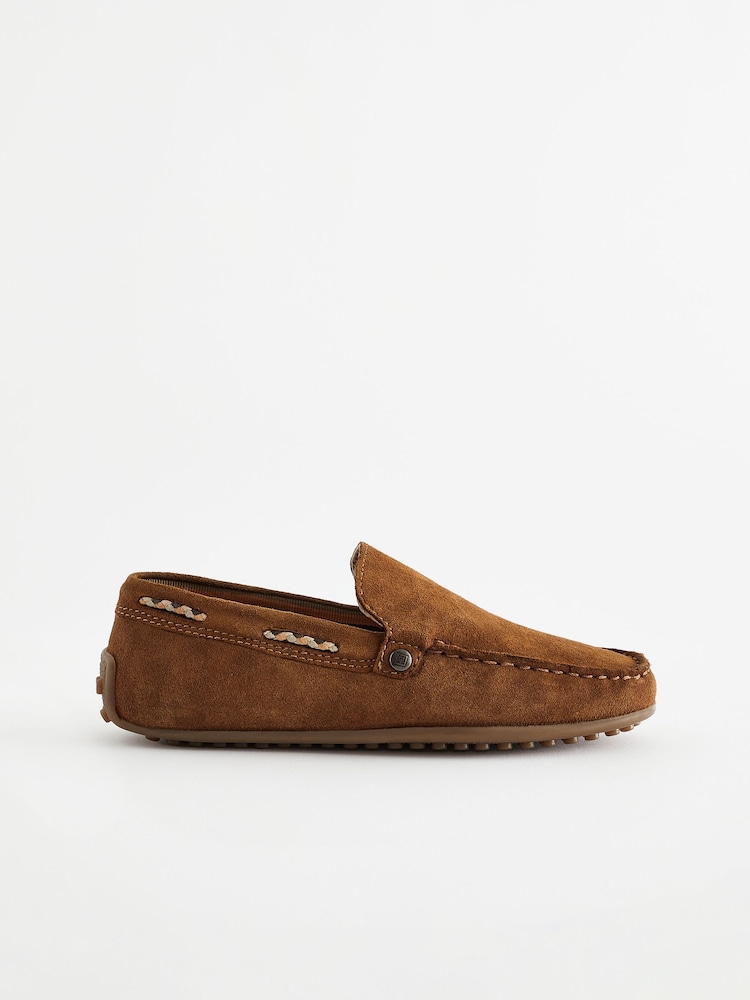 Tan Brown Suede Loafers - Image 2 of 5 Tan Brown Suede Loafers - Image 2 of 5