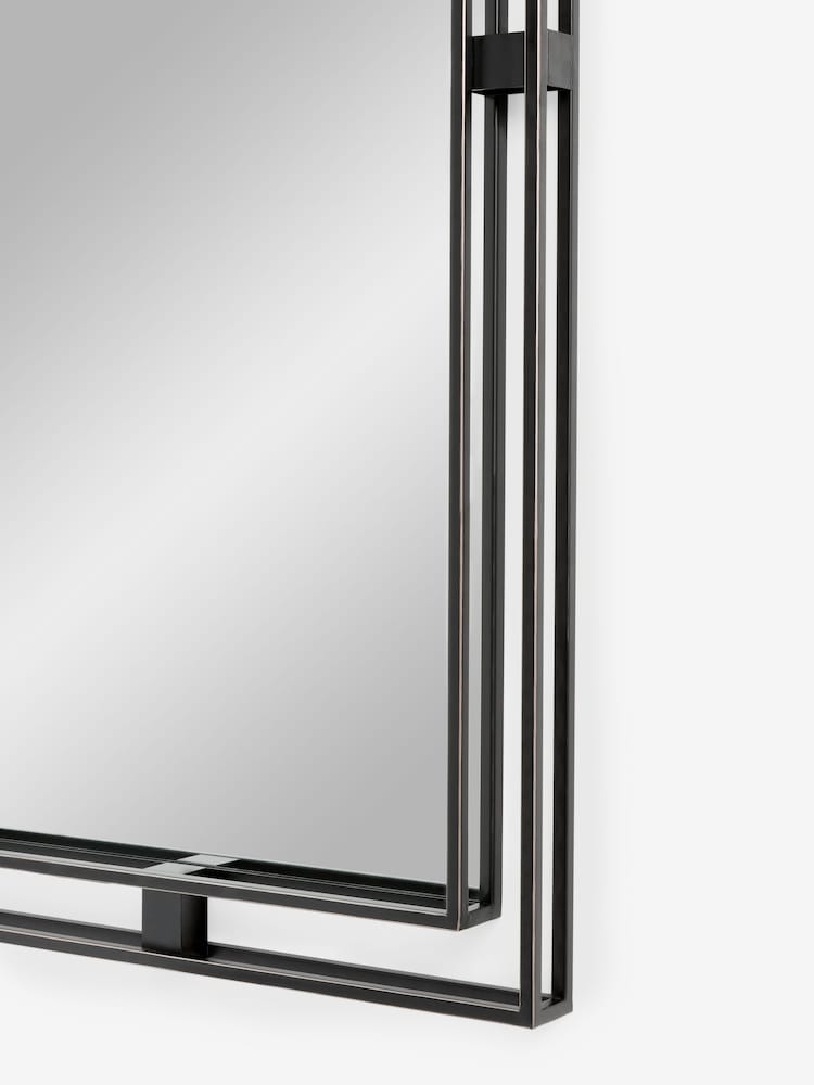 Black Gold Edge Framed Full Length Wall Mirror - Image 2 of 5