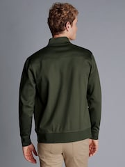 Charles Tyrwhitt Green 100% Cotton Performance Long Sleeve Funnel Neck Jacket - Image 2 of 5