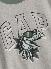 Grün/Grau - Gap Grafik-T-Shirt mit kurzem Ärmel, Rundhalsausschnitt und Logo (Neugeborene-5Jahre) - Bild 3 von 3