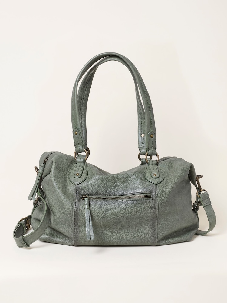 Vert - Sac bandoulière FatFace en cuir - Image 1 de 3