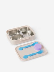 Fiambrera bento de acero inoxidable Smiggle con cubiertos - Imagen 2 de 2