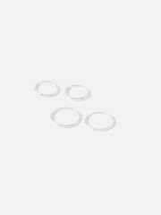 Accessorize Sterling Plain Mini Hoops Set of 2 - Slika 1 iz 3