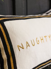 Rockett St George Naughty Corner Velvet Embroidered Slogan Cushion - Image 4 of 7