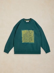 White Stuff Green Cleo Graphic Sweatshirt - Image 5 of 6