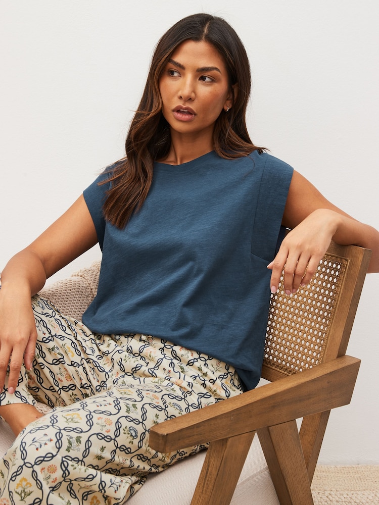 Blue Geo Morris & Co. Cotton Pyjamas - Image 1 of 8