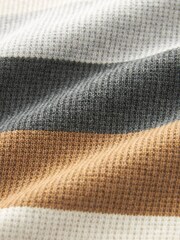 Neutral Colourblock Regular Zip Neck Jumper - Image 6 of 7