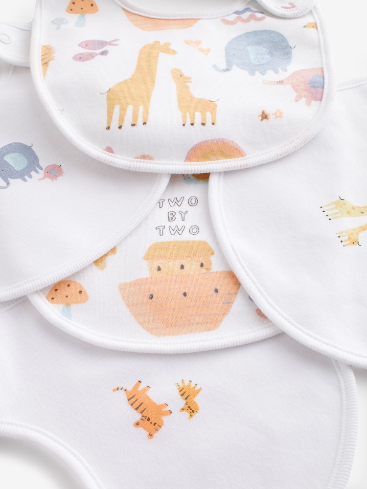 Animal Character 100% Cotton Bibs 5 Pack - Image 7 of 7 Animal Character 100% Cotton Bibs 5 Pack - Image 7 of 7