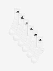 adidas White Cushioned Crew 6 Pack Socks - Image 1 of 1