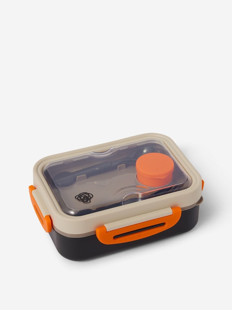 Fiambrera bento de acero inoxidable Smiggle con cubiertos - Imagen 1 de 2 Fiambrera bento de acero inoxidable Smiggle con cubiertos - Imagen 1 de 2
