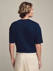 Marineblau/blau - Bequeme Passform - Elegantes T-Shirt aus schwerem Material und weichem Tragegefühl - Bild 4 von 7
