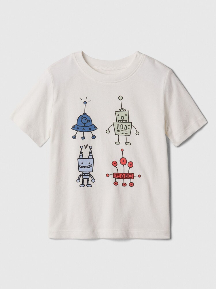 Gap White Graphic Short Sleeve Crew Neck T-Shirt (Newborn-5yrs) - Image 1 of 1