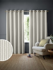Emily Bond Grey Oscar Stripe Made to Measure Curtains - Image 1 of 9