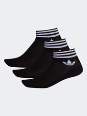 adidas Black Trefoil Ankle Socks 3 Pack - Image 1 of 4