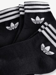 adidas Black Trefoil Ankle Socks 3 Pack - Image 2 of 4