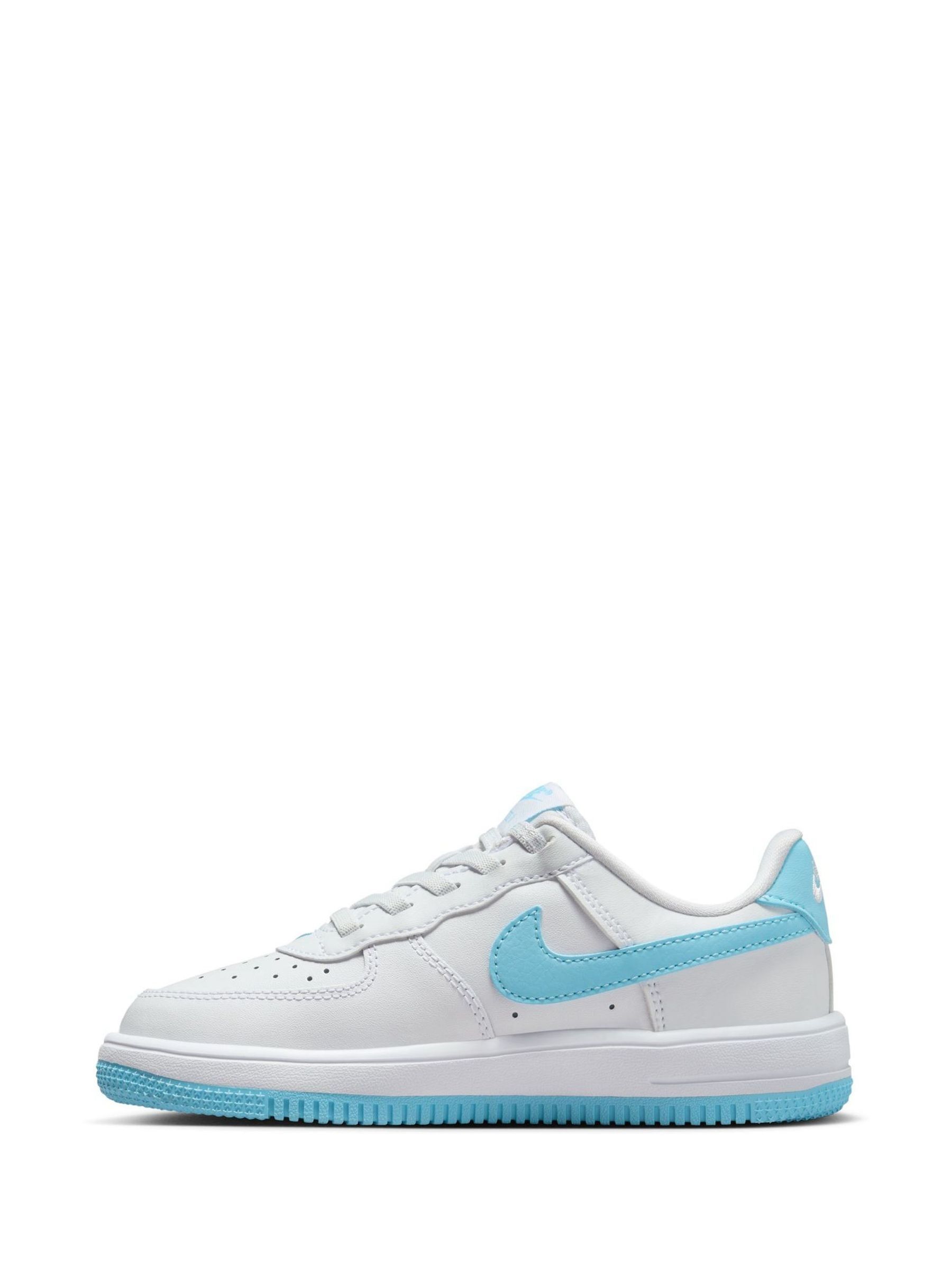 Buy Nike White Aqua Junior Air Force 1 Low EasyOn Trainers from Next Luxembourg