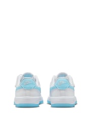 Nike White Aqua Junior Air Force 1 Low EasyOn Trainers - Image 6 of 11