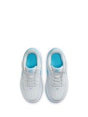 Nike White Aqua Junior Air Force 1 Low EasyOn Trainers - Image 7 of 11