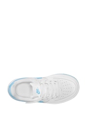 Nike White Aqua Junior Air Force 1 Low EasyOn Trainers - Image 8 of 11