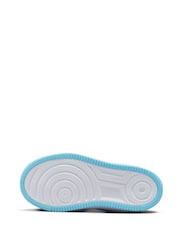 Nike White Aqua Junior Air Force 1 Low EasyOn Trainers - Image 9 of 11