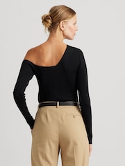 Lauren Ralph Lauren Baroucha One Shoulder Ribbed Jumper - Image 2 of 7