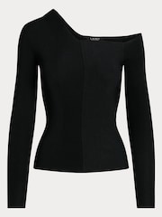 Lauren Ralph Lauren Baroucha One Shoulder Ribbed Jumper - Image 7 of 7