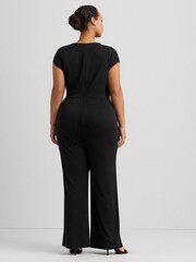 Lauren Ralph Lauren Jumpsuit aus Jersey mit weitem Bein und Schnürung vorn - Bild 3 von 9
