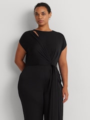Lauren Ralph Lauren Jumpsuit aus Jersey mit weitem Bein und Schnürung vorn - Bild 5 von 9