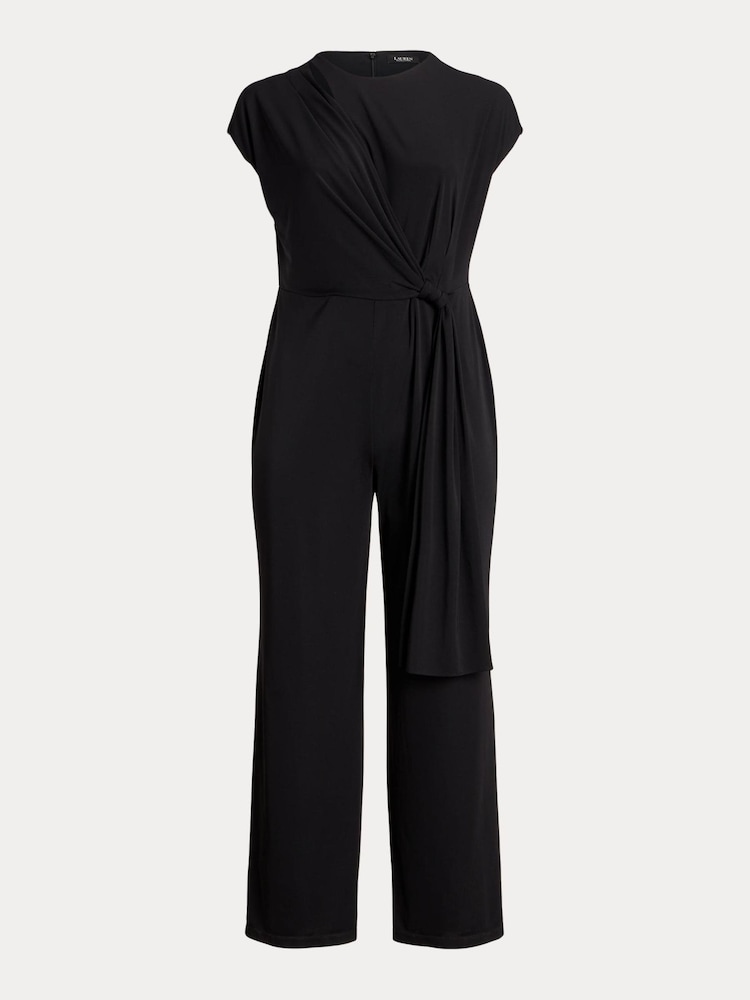 Lauren Ralph Lauren Jumpsuit aus Jersey mit weitem Bein und Schnürung vorn - Bild 9 von 9