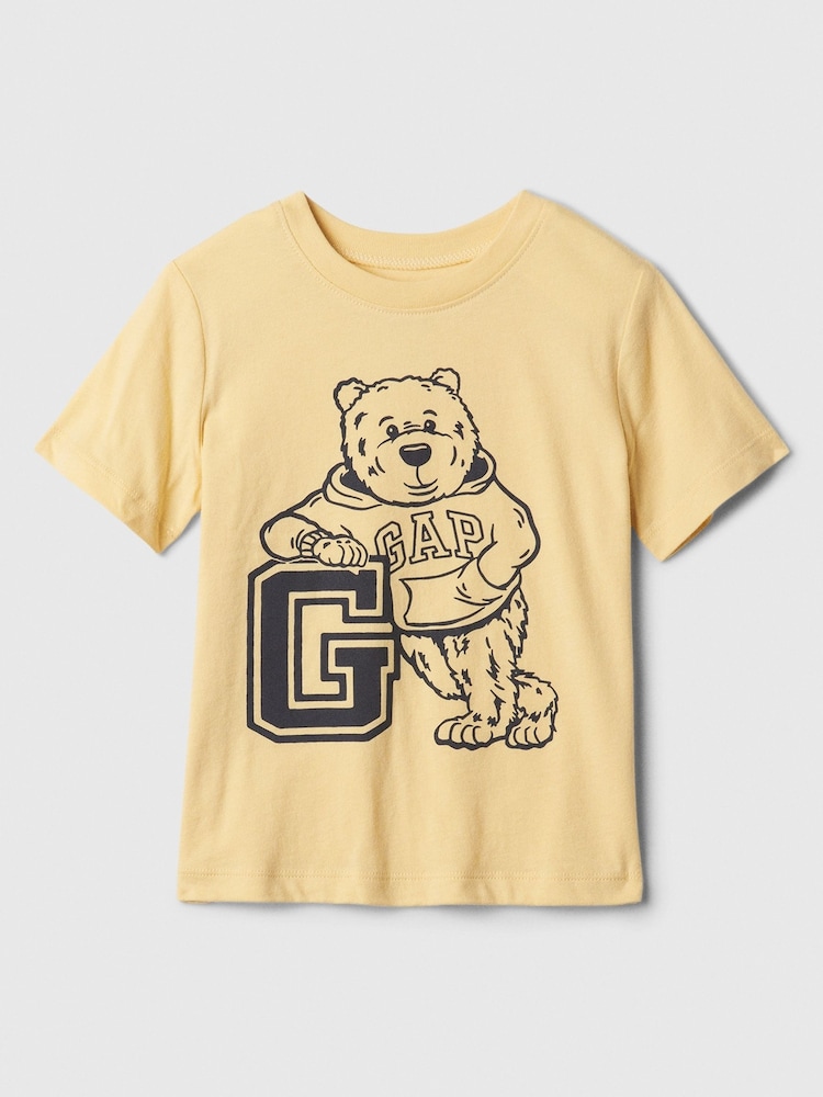 Gap Yellow Brannan Bear Graphic Short Sleeve Crew Neck T-Shirt (Newborn-5yrs) - Image 1 of 1