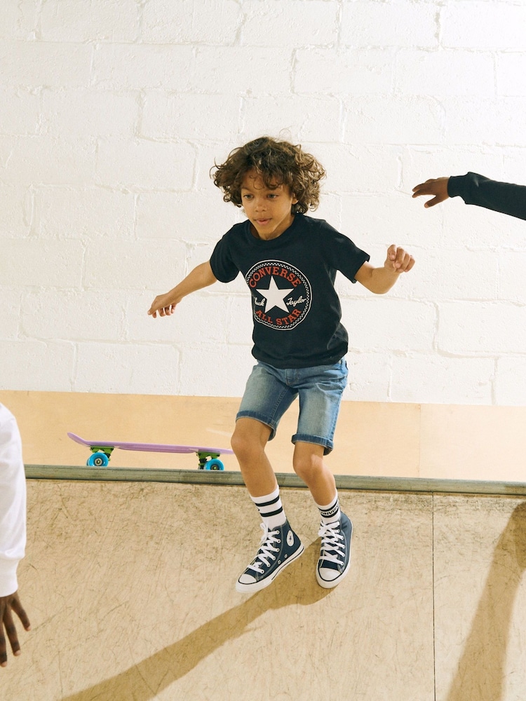 Converse Navy Blue Chuck Taylor High Top Junior Trainers - Image 8 of 8