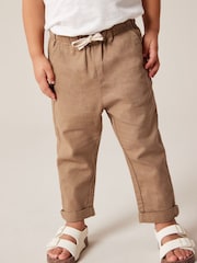 Tan Brown Linen Blend Pull-On Trousers (3mths-7yrs) - Image 2 of 7