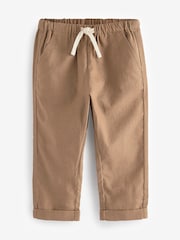 Tan Brown Linen Blend Pull-On Trousers (3mths-7yrs) - Image 5 of 7